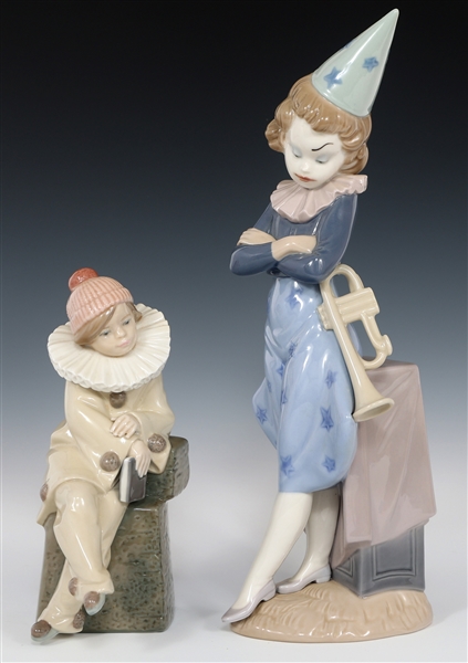 LLADRO PORCELAIN CLOWN FIGURINES 5203 & 5060