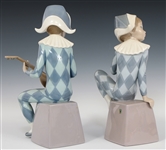 LLADRO PORCELAIN HARLEQUIN FIGURINES 5075, 5076, & 5077