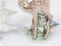 LLADRO DUCK &  DEER PORCELAIN FIGURINES 5672 & 1265
