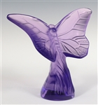 LALIQUE CRYSTAL VIOLET BUTTERFLY PAPERWEIGHT