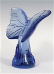 LALIQUE CRYSTAL BLUE BUTTERFLY PAPERWEIGHT