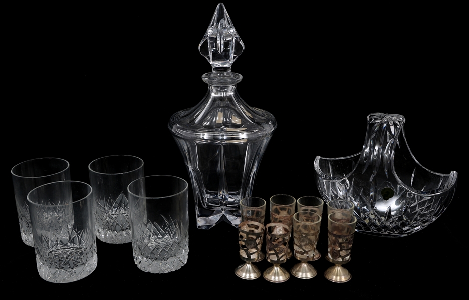 LENOX & WATERFORD CRYSTAL, GLASS & SILVER CORDIAL CUPS