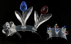 SWAROVSKI CRYSTAL FLOWER FIGURINES 