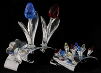 SWAROVSKI CRYSTAL FLOWER FIGURINES 