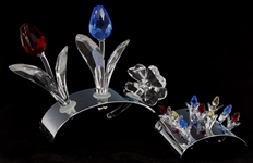 SWAROVSKI CRYSTAL FLOWER FIGURINES 