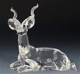 SWAROVSKI CRYSTAL KUDU & LION FIGURINES