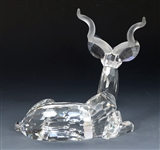 SWAROVSKI CRYSTAL KUDU & LION FIGURINES