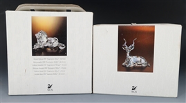 SWAROVSKI CRYSTAL KUDU & LION FIGURINES