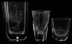 OREFORS MARQUIS WATERFORD & MORE CRYSTAL VASES, STATUES