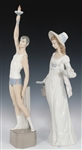 LLADRO TORCH BEARER & DAINTY LADY PORCELAIN FIGURINES