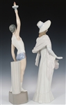 LLADRO TORCH BEARER & DAINTY LADY PORCELAIN FIGURINES