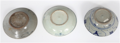 JAPANESE POTTERY BOWLS & SAUCERS 