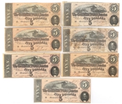 1864 CONFEDERATE STATES T-68 $5 OBSOLETE NOTES