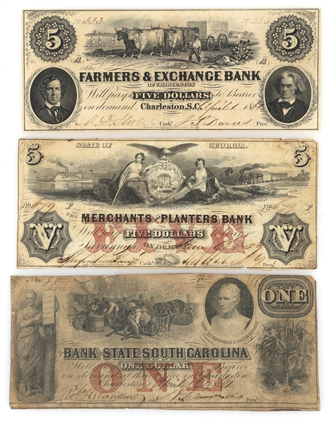 1800s OBSOLETE STATE CURRENCY NOTES - LOW SERIAL