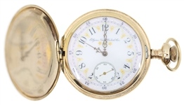 MENS ELGIN GOLD-FILLED HUNTING CASE POCKET WATCH