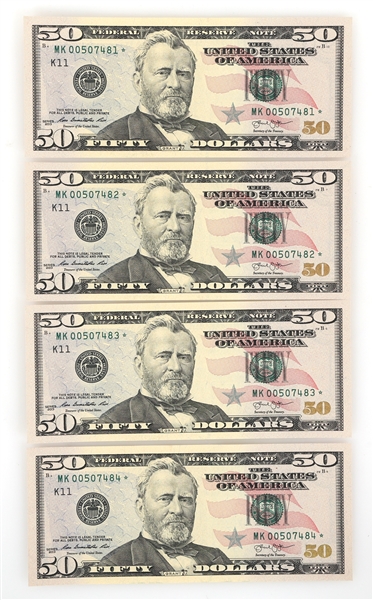 SEQUENTIAL 2013 $50 FEDERAL RESERVE STAR * NOTES