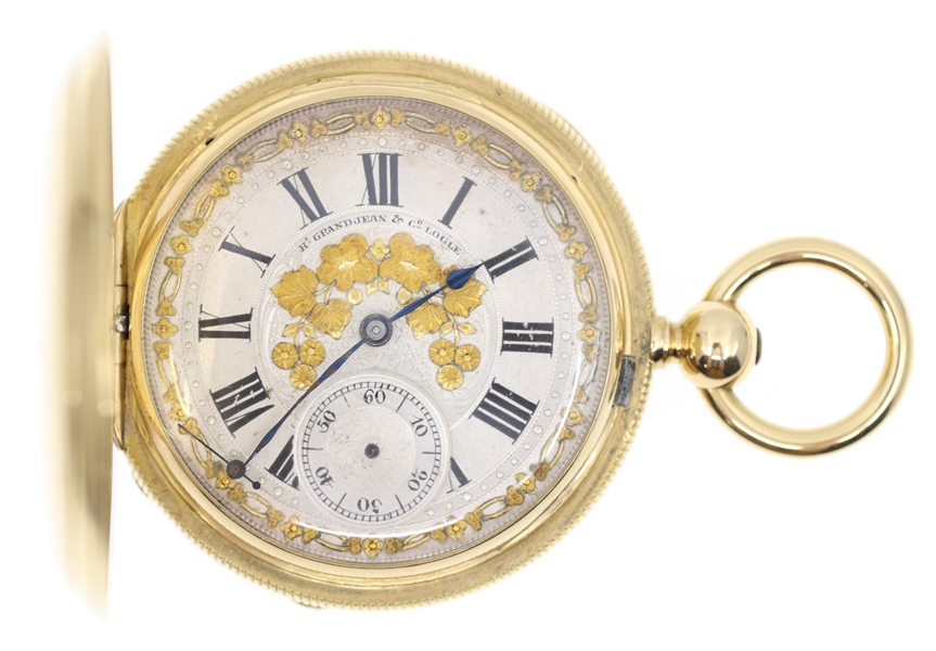 SWISS 18K GOLD HUNTING CASE KEY-WIND POCKET WATCH 