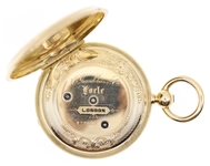 SWISS 18K GOLD HUNTING CASE KEY-WIND POCKET WATCH 