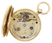 SWISS 18K GOLD HUNTING CASE KEY-WIND POCKET WATCH 