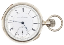 MENS ELGIN COIN SILVER CASE POCKET WATCH