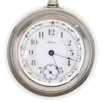 MEN'S ADDISON ENAMEL FACE NICKEL CASE POCKET WATCH
