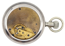 MEN'S ADDISON ENAMEL FACE NICKEL CASE POCKET WATCH
