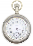 MENS ADDISON ENAMEL FACE NICKEL CASE POCKET WATCH