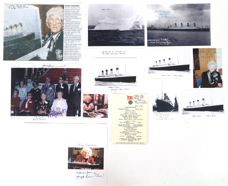 YOUNGEST TITANIC SURVIVOR MILLVINA DEAN AUTOGRAPHS