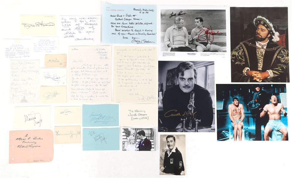 ACTOR AUTOGRAPHS - HEPBURN, CUSHING, & HAVILLAND