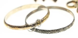 STERLING SILVER JEWELRY - BRACELETS, BROOCH, & EARRINGS
