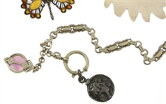 STERLING SILVER JEWELRY - RINGS, CHARMS, & WATCH FOB 