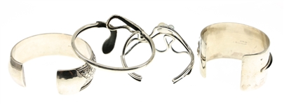 STERLING SILVER FASHION CUFF BRACELETS
