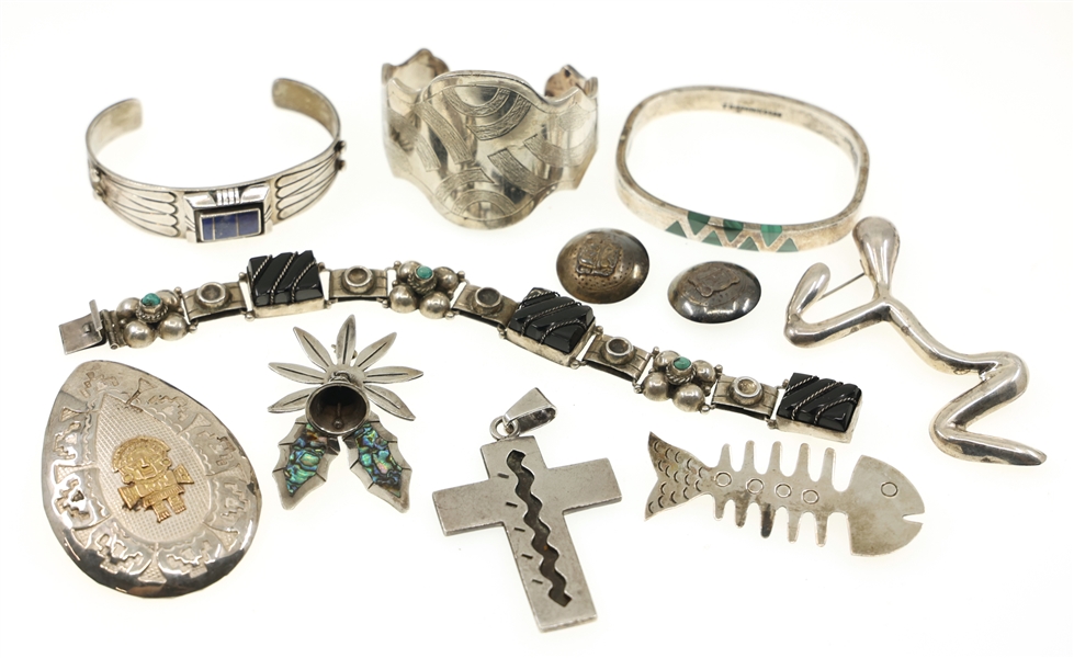 STERLING SILVER MEXICAN & SOUTHWESTERN FASHION JEWELRY