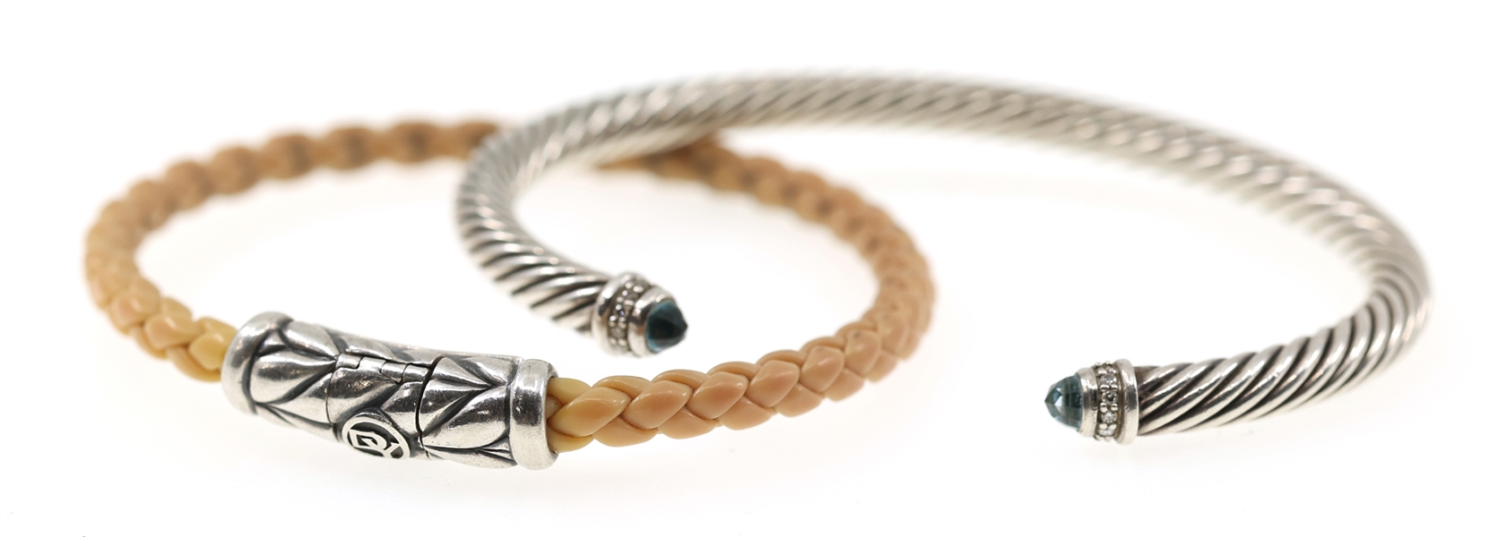 DAVID YURMAN STERLING SILVER CABLE & BRAIDED BRACELETS 