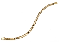 14K YELLOW GOLD DIAMOND & BLUE SAPPHIRE BRACELET