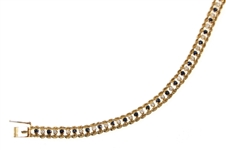 14K YELLOW GOLD DIAMOND & BLUE SAPPHIRE BRACELET