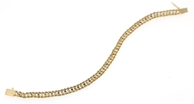 14K YELLOW GOLD DIAMOND & BLUE SAPPHIRE BRACELET
