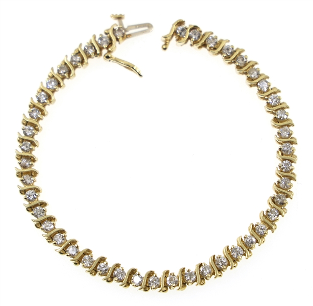 14K YELLOW GOLD 2.64 CTW DIAMOND TENNIS BRACELET