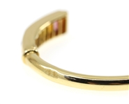 18K YELLOW GOLD MULTI-COLOR TOURMALINE HINGED BANGLE