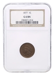 KEY DATE 1877 US INDIAN HEAD 1 CENT COIN NGC G 6 BN