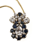 14K YELLOW GOLD SAPPHIRE & DIAMOND NECKLACE