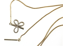 14K YELLOW GOLD SAPPHIRE & DIAMOND NECKLACE