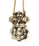 14K YELLOW GOLD SAPPHIRE & DIAMOND NECKLACE