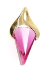 14K GOLD FANCY CUT PINK SAPPHIRE EARRINGS & PENDANT