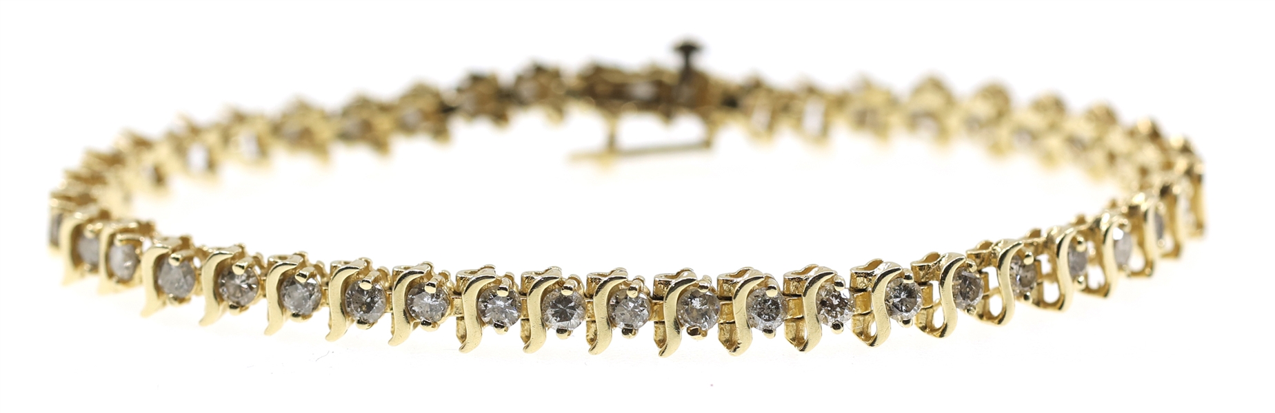 14K YELLOW GOLD 2.64 CTW DIAMOND TENNIS BRACELET