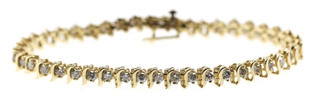 14K YELLOW GOLD 2.64 CTW DIAMOND TENNIS BRACELET
