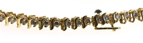 14K YELLOW GOLD 2.64 CTW DIAMOND TENNIS BRACELET