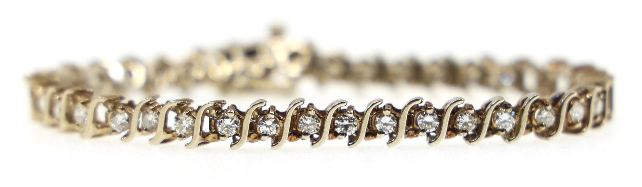 14K WHITE GOLD 4.18 CTW DIAMOND TENNIS BRACELET