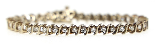 14K WHITE GOLD 4.18 CTW DIAMOND TENNIS BRACELET