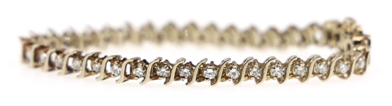 14K WHITE GOLD 4.18 CTW DIAMOND TENNIS BRACELET